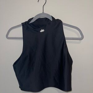 ALO Yoga Women's Black Crop Top w/ Built in Sports Bra
